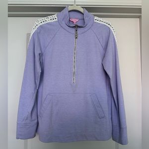 Lilly Pulitzer purple eyelet sleeve popover medium